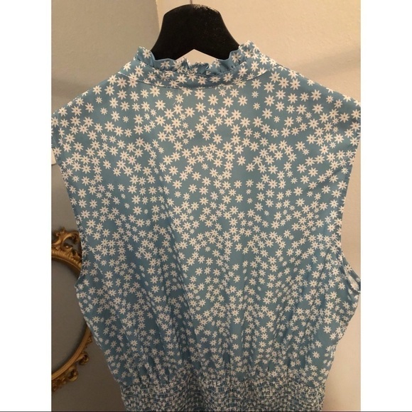 Amazon Smocked Light Blue Floral Printed Dress Size XL - Picture 4 of 5